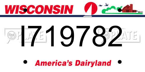 I719782 Wisconsin License Plate