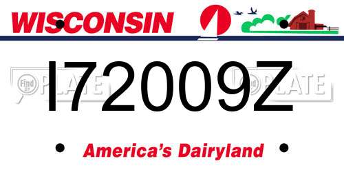 I72009Z Wisconsin License Plate
