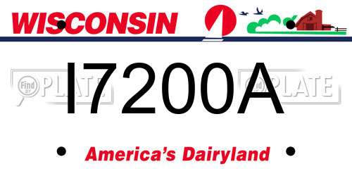 I7200A Wisconsin License Plate