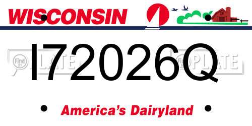 I72026Q Wisconsin License Plate