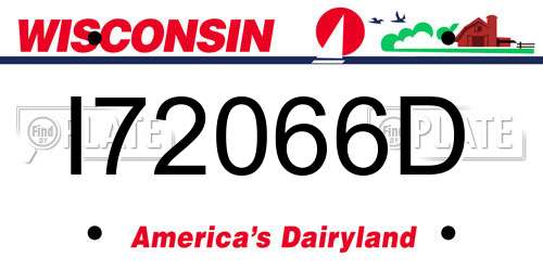 I72066D Wisconsin License Plate