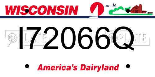 I72066Q Wisconsin License Plate