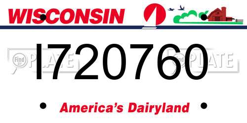 I720760 Wisconsin License Plate