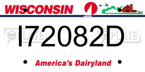 I72082D Wisconsin License Plate