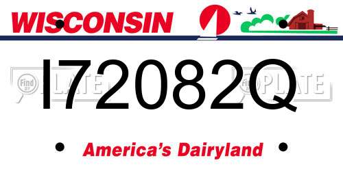 I72082Q Wisconsin License Plate