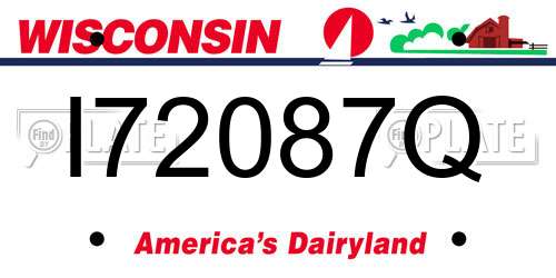 I72087Q Wisconsin License Plate