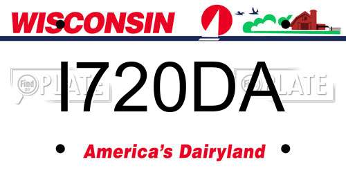 I720DA Wisconsin License Plate