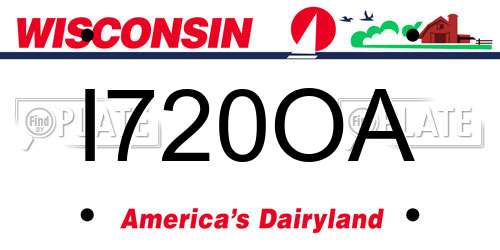 I720OA Wisconsin License Plate
