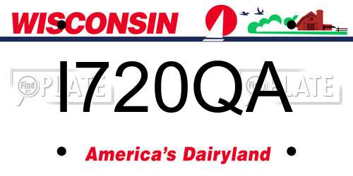 I720QA Wisconsin License Plate