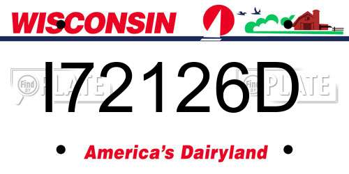 I72126D Wisconsin License Plate