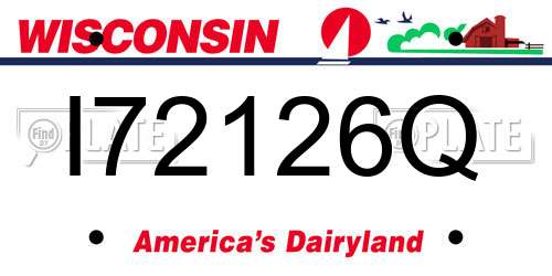 I72126Q Wisconsin License Plate