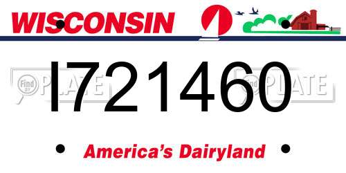 I721460 Wisconsin License Plate