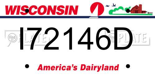 I72146D Wisconsin License Plate
