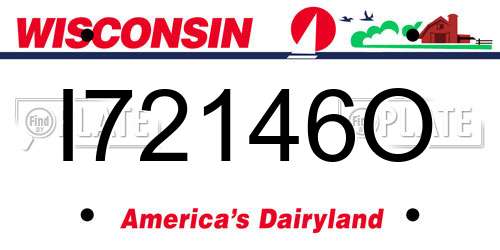 I72146O Wisconsin License Plate