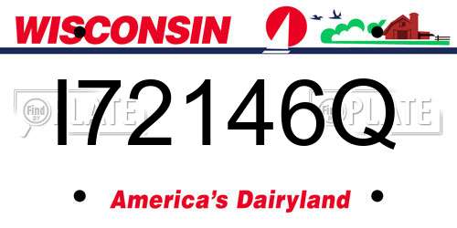 I72146Q Wisconsin License Plate