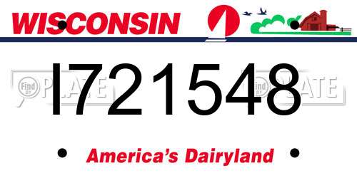 I721548 Wisconsin License Plate