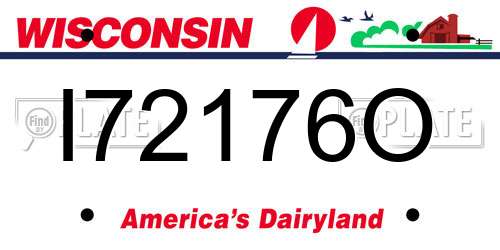 I72176O Wisconsin License Plate