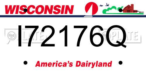 I72176Q Wisconsin License Plate