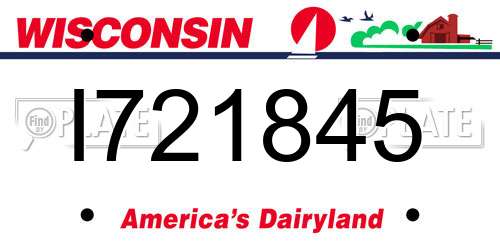 I721845 Wisconsin License Plate