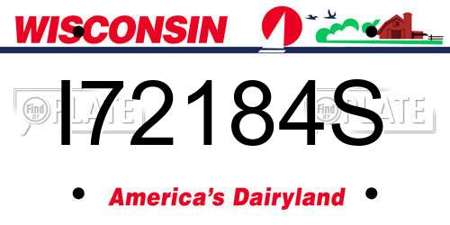 I72184S Wisconsin License Plate