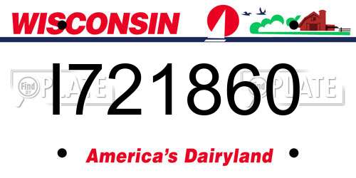 I721860 Wisconsin License Plate