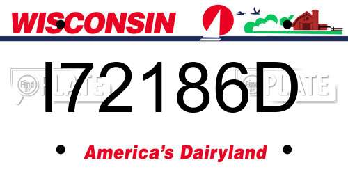 I72186D Wisconsin License Plate
