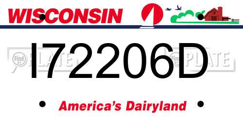 I72206D Wisconsin License Plate