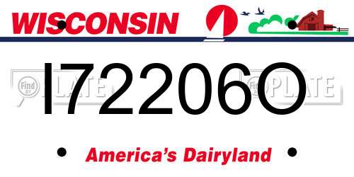 I72206O Wisconsin License Plate