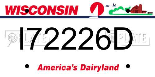 I72226D Wisconsin License Plate