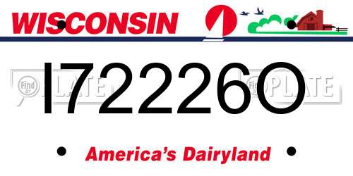 I72226O Wisconsin License Plate