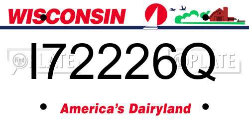 I72226Q Wisconsin License Plate