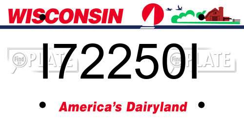 I72250I Wisconsin License Plate