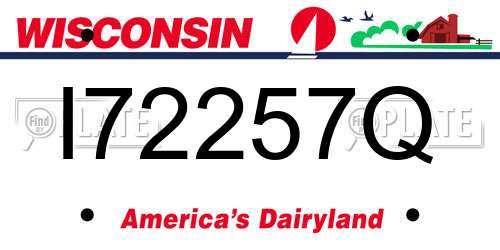 I72257Q Wisconsin License Plate