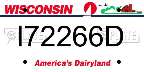 I72266D Wisconsin License Plate