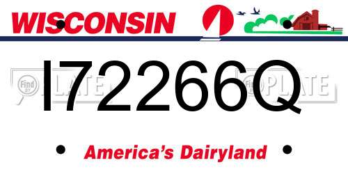 I72266Q Wisconsin License Plate