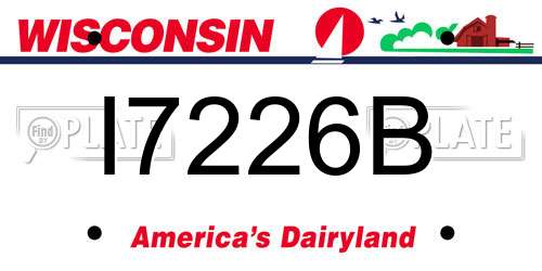I7226B Wisconsin License Plate