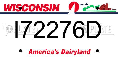 I72276D Wisconsin License Plate