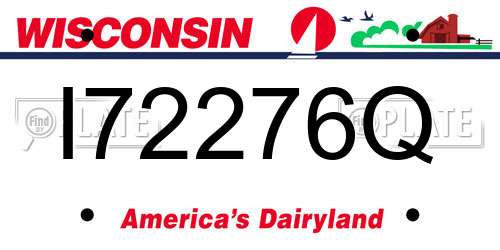 I72276Q Wisconsin License Plate