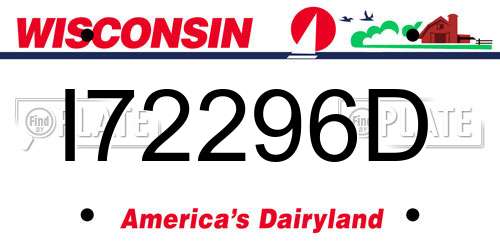 I72296D Wisconsin License Plate