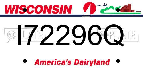I72296Q Wisconsin License Plate