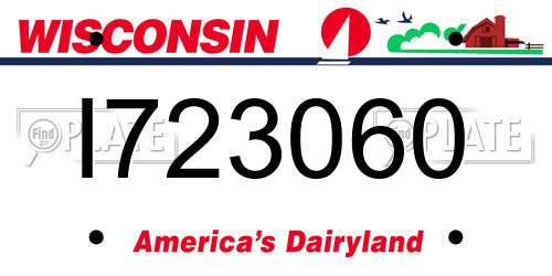 I723060 Wisconsin License Plate