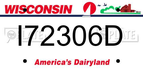 I72306D Wisconsin License Plate