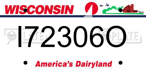 I72306O Wisconsin License Plate