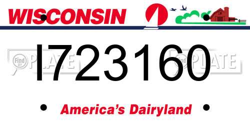 I723160 Wisconsin License Plate
