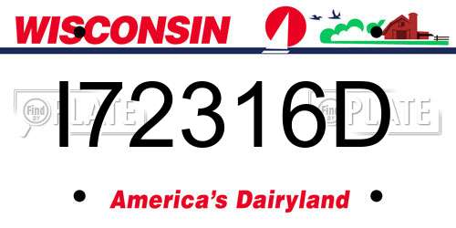 I72316D Wisconsin License Plate
