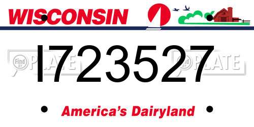 I723527 Wisconsin License Plate