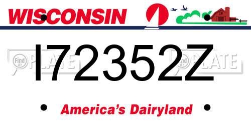 I72352Z Wisconsin License Plate