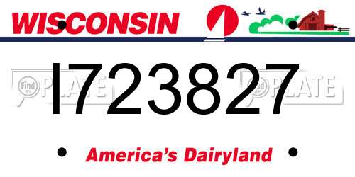 I723827 Wisconsin License Plate