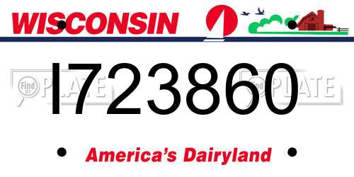 I723860 Wisconsin License Plate