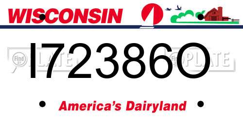 I72386O Wisconsin License Plate